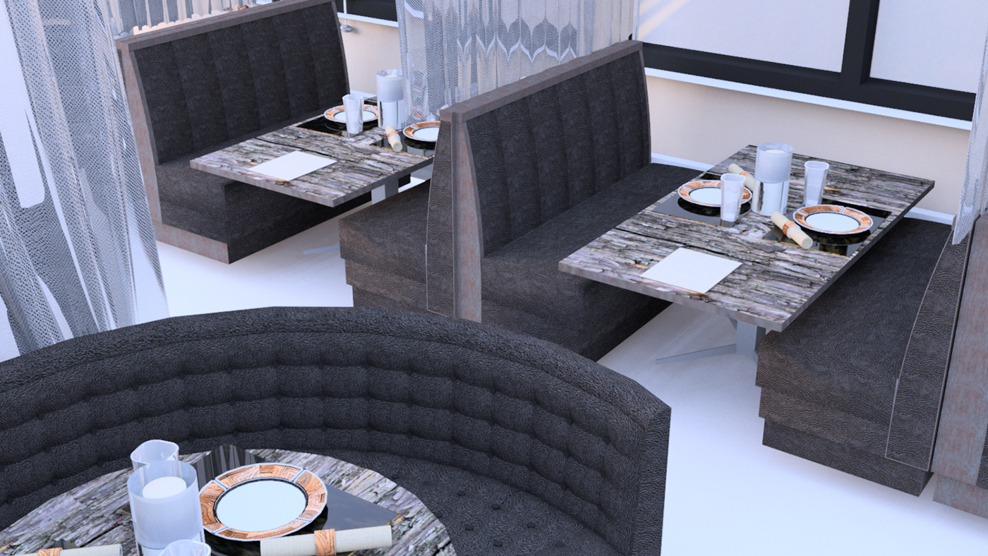 restaurant design Renderings 3ds max interior design  commercial design