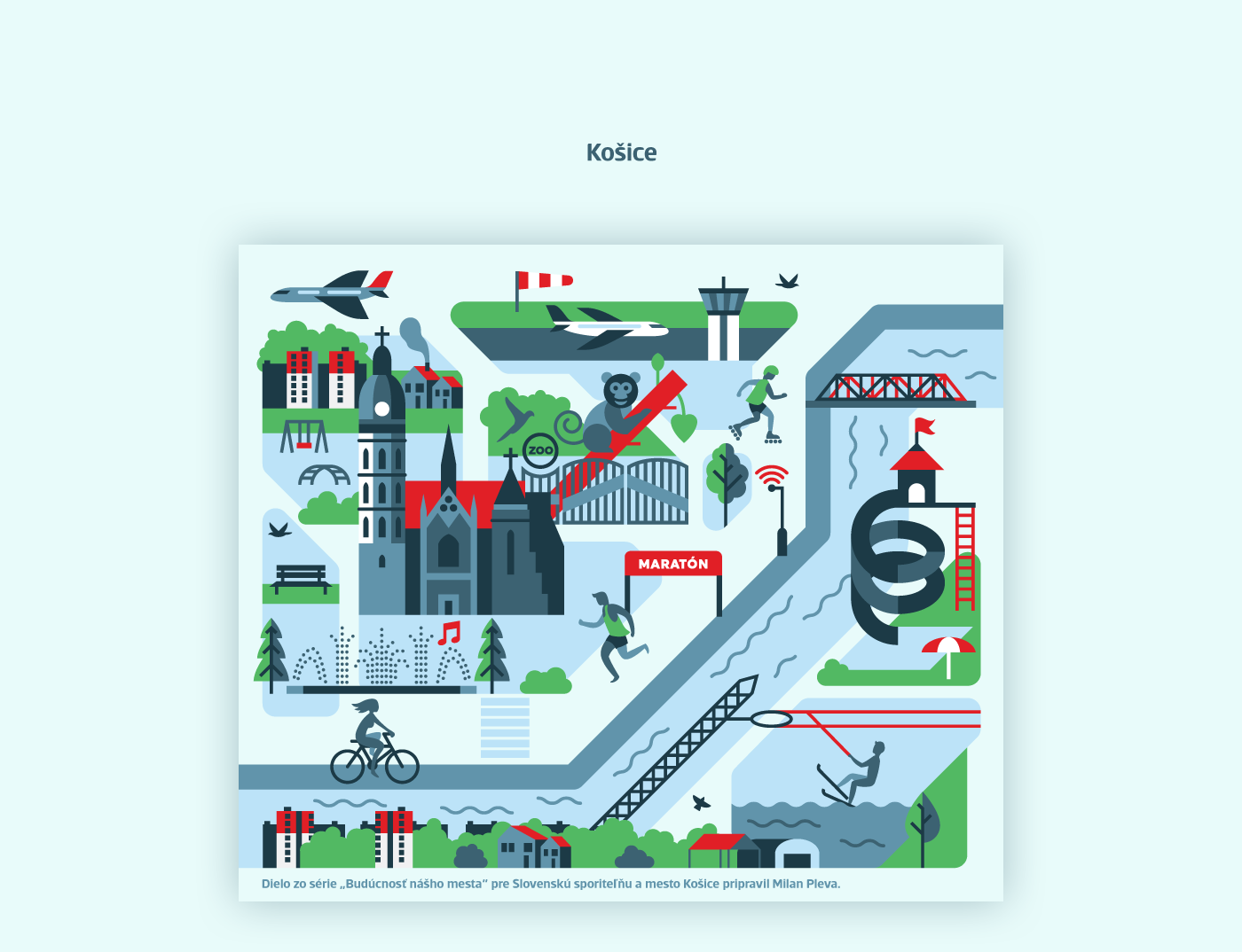 ILLUSTRATION  vector town city map graphic flat infographic Bank slovakia