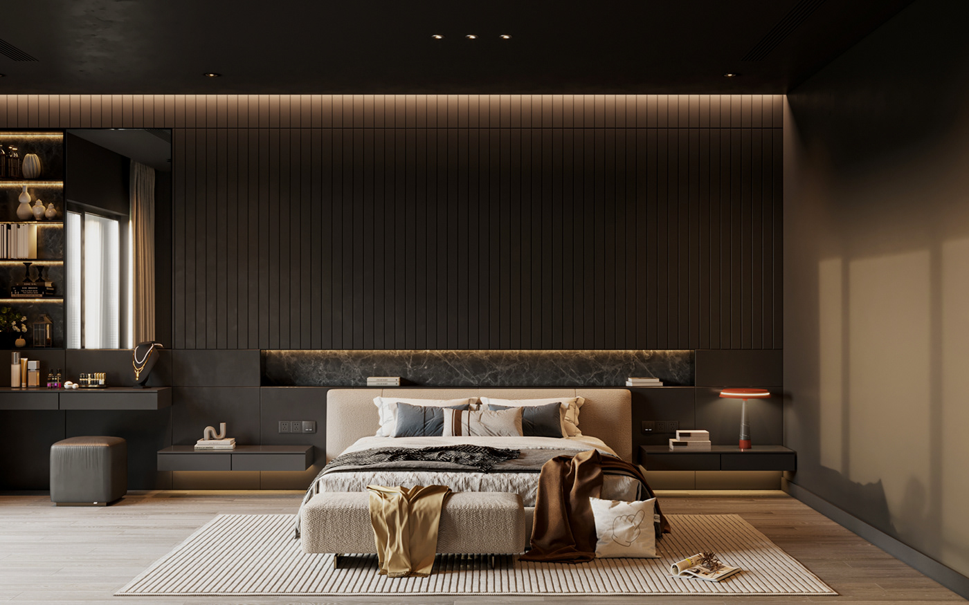 3dmax architecture bedroom design Interior interior design  minimal minimalist modeling modern