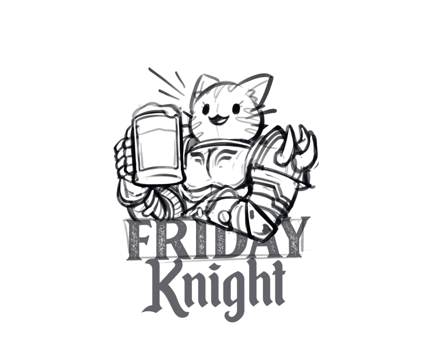 kitty Cat pun beer knight medieval poster tshirt shirt