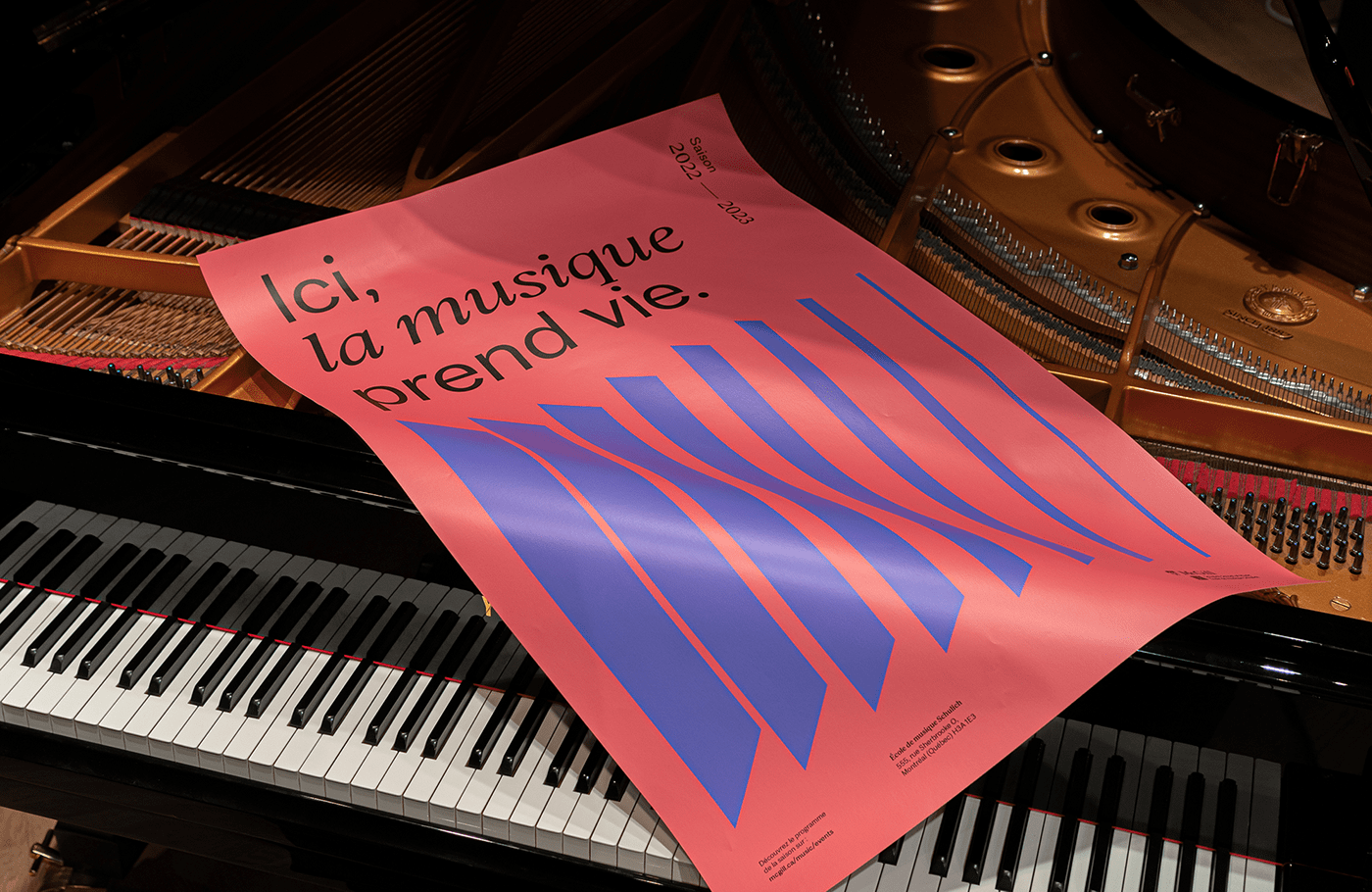brand identity colorful motion graphics  music orchestra pattern Piano Poster Design Montreal geometric