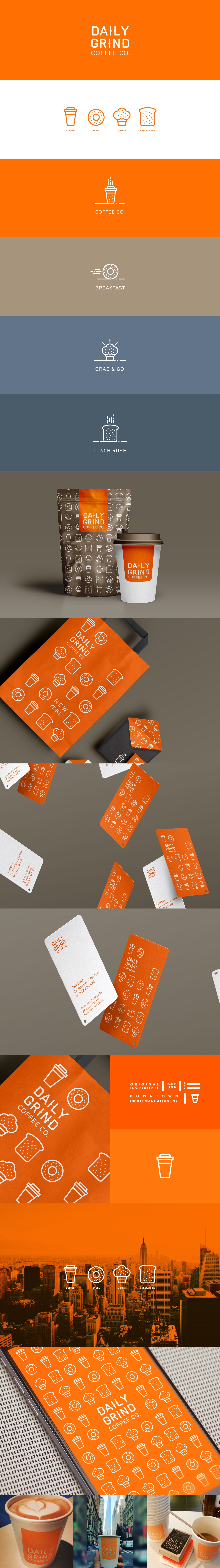 logo Coffee logomark icons downtown Manhattan cup orange New York identity nyc usa