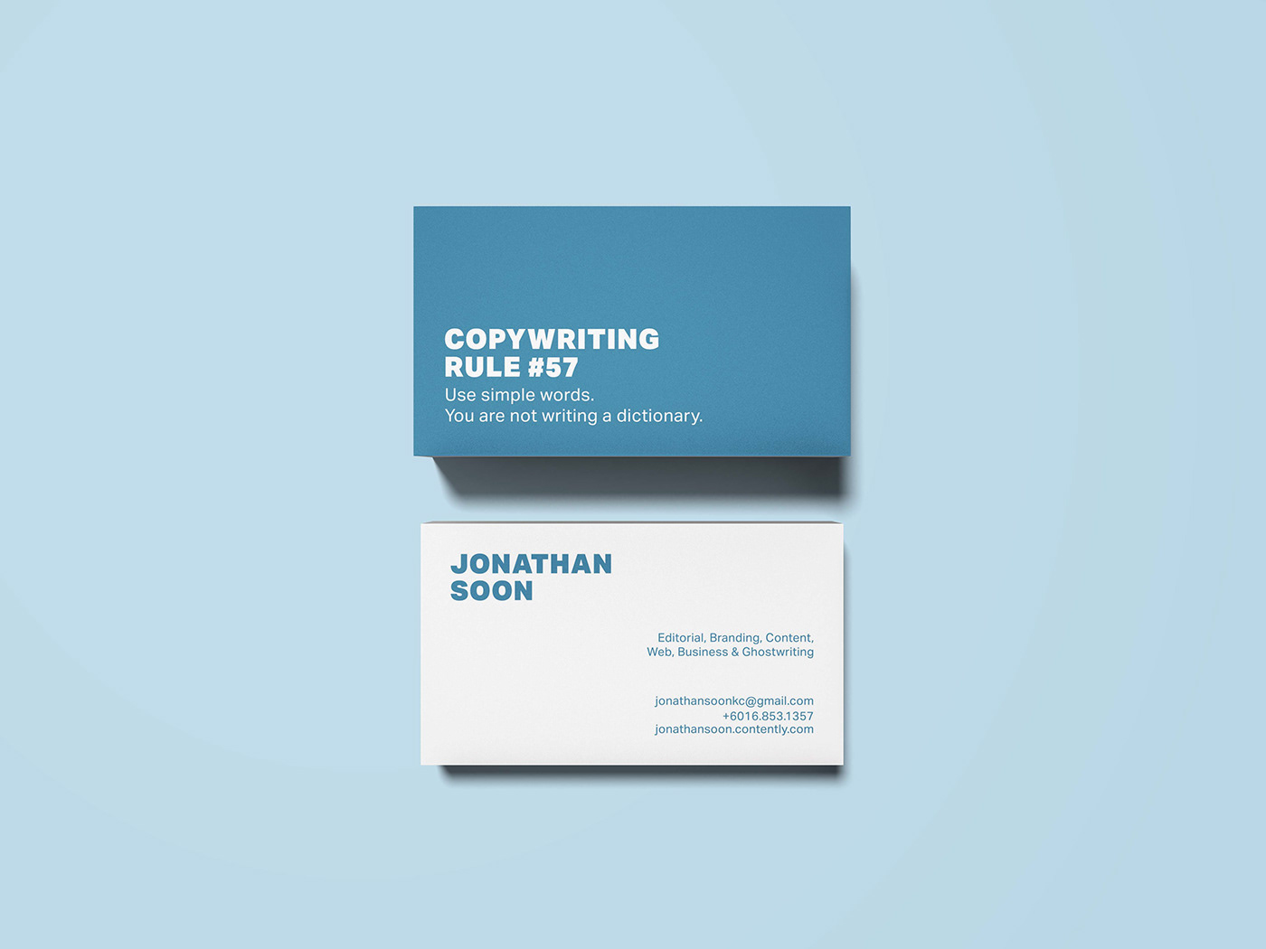 graphic design  branding  art direction  typography   copywriting  identity creative blue business card Kuching