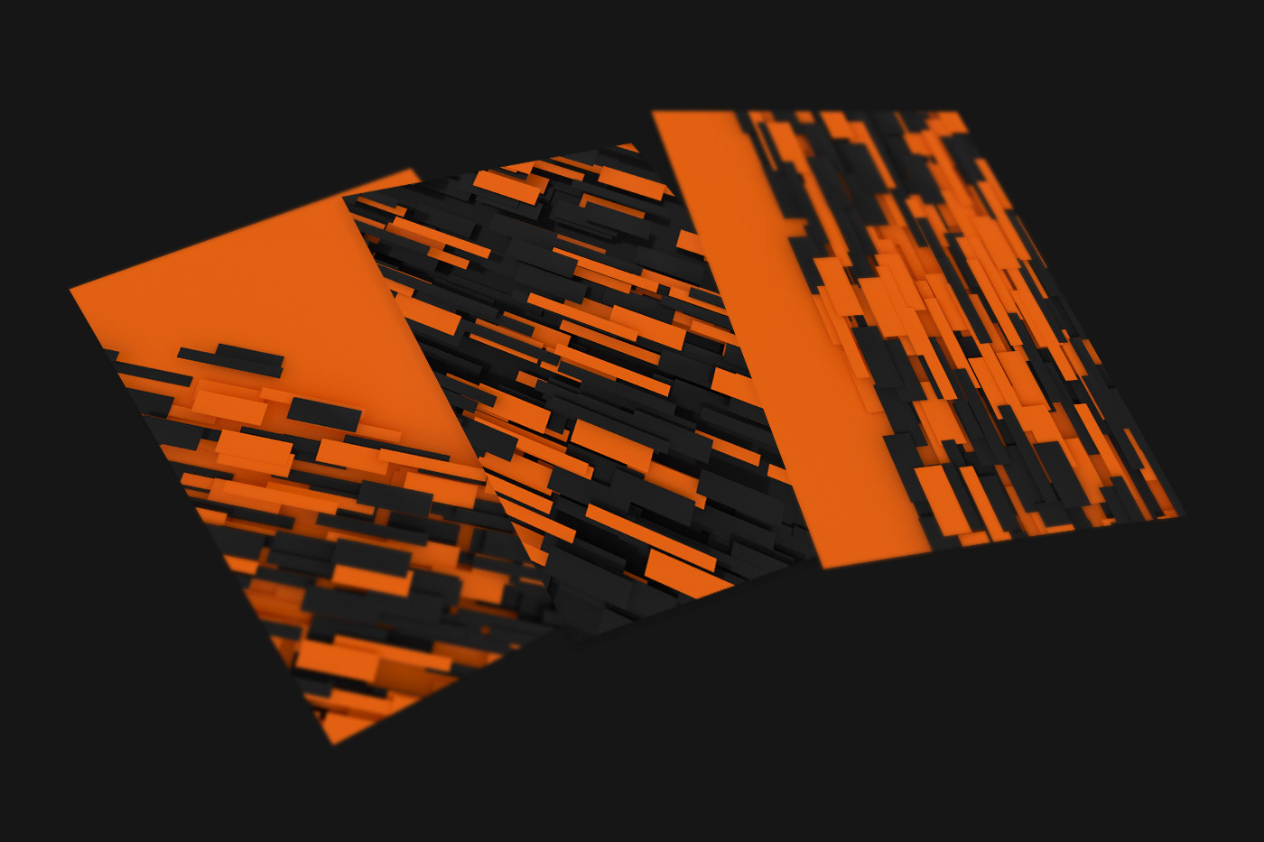 3D abstract backgrounds black geometric modern orange tech Technology