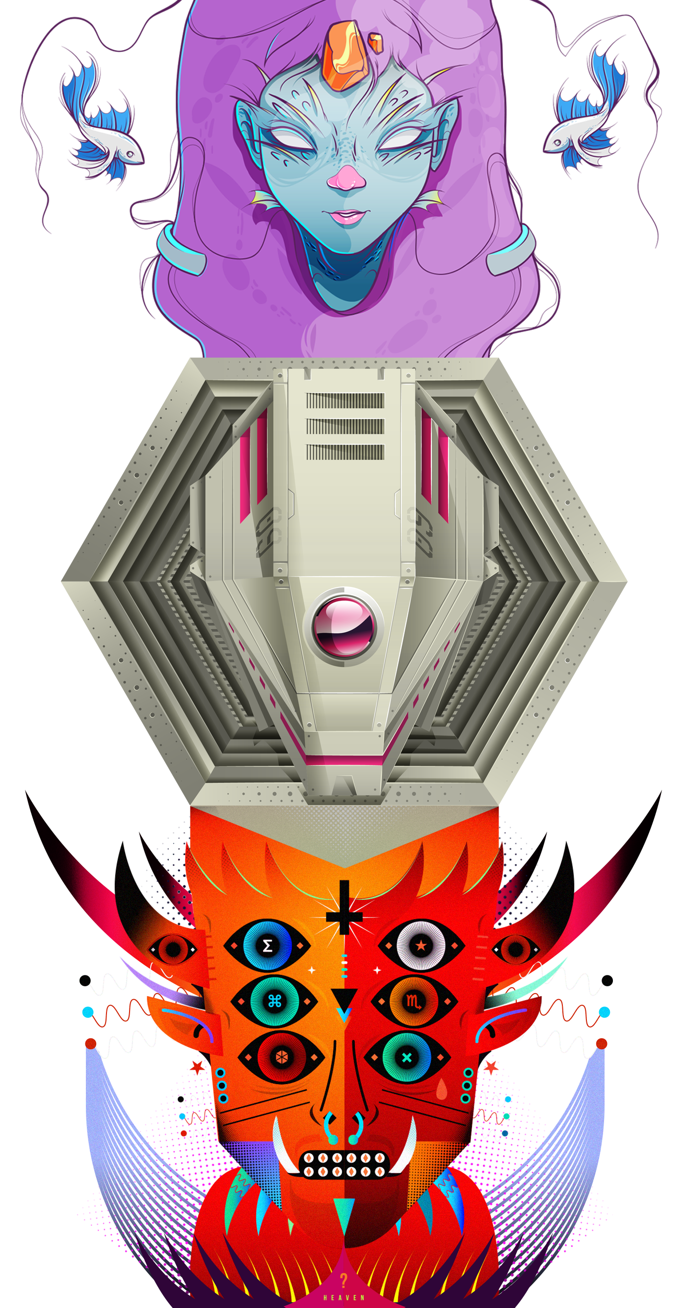 Collaboration cadavrexquis Totem vector vectorbeasts team