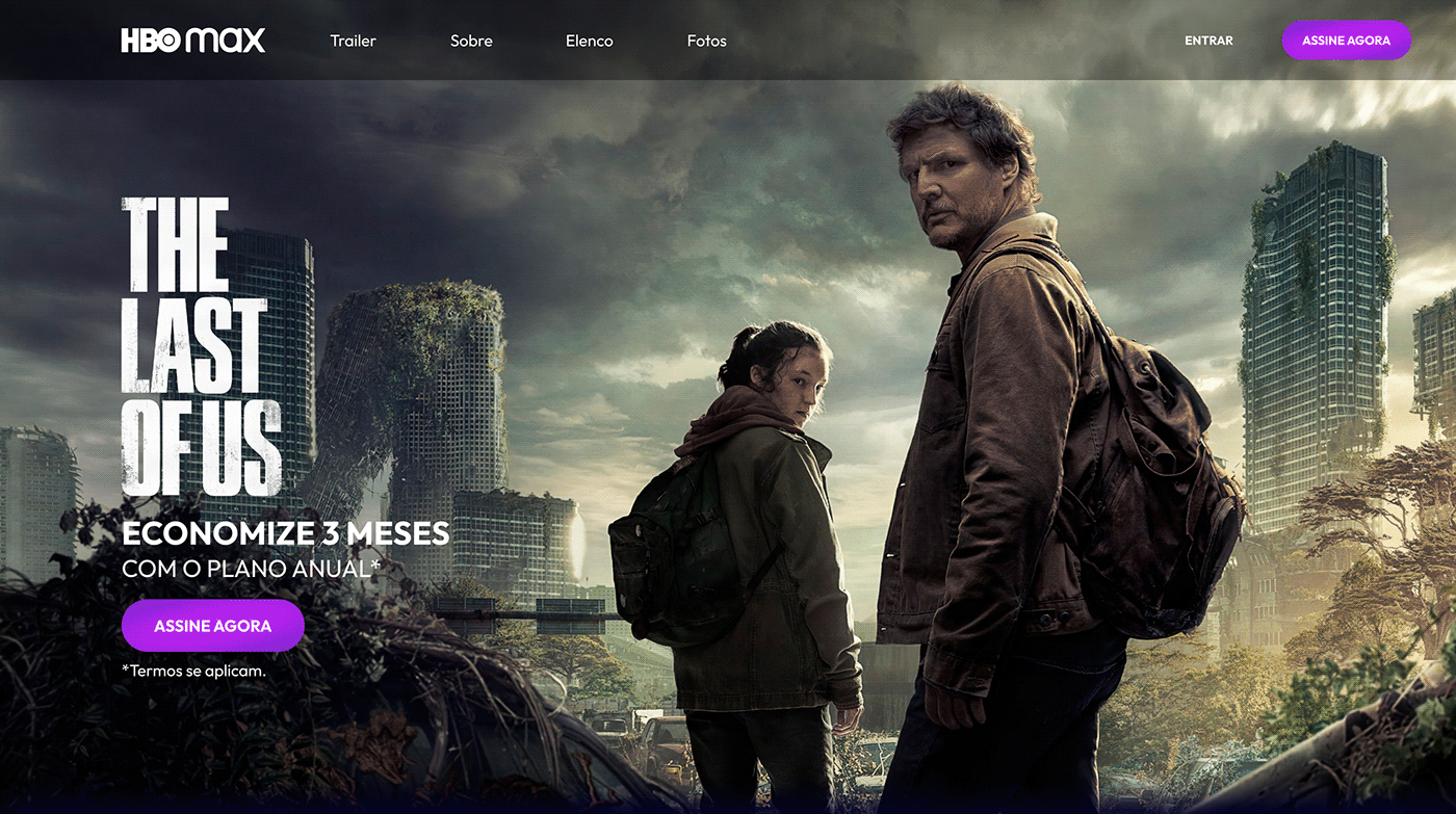 hbo HBO max landing page LP series The Last of Us tlou tv show ui design video game