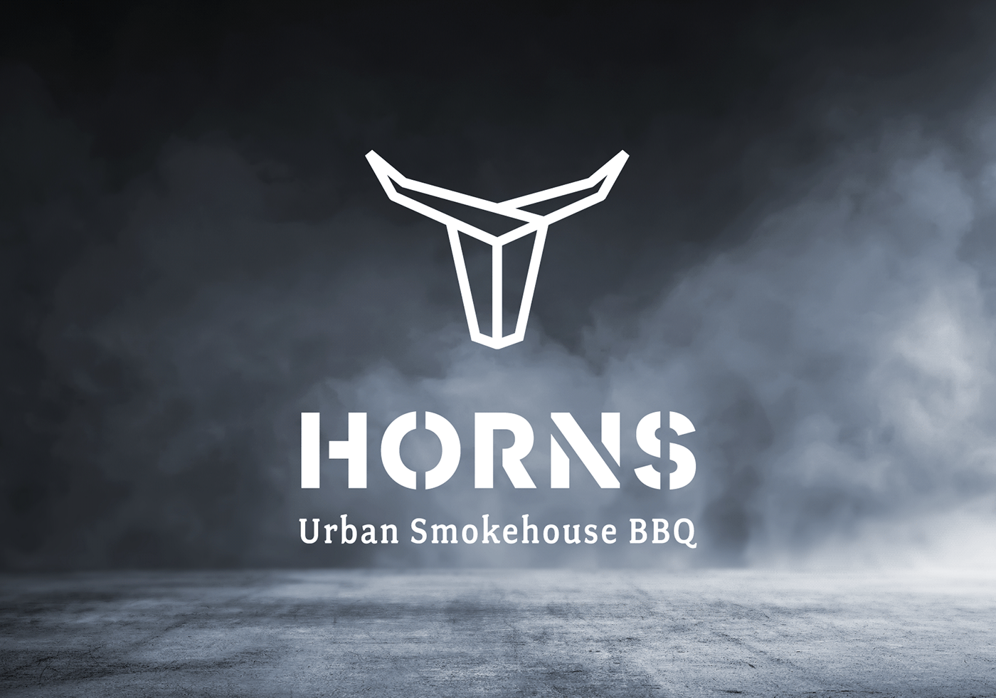 BBQ brand identity horns logo meat smokehouse Urban