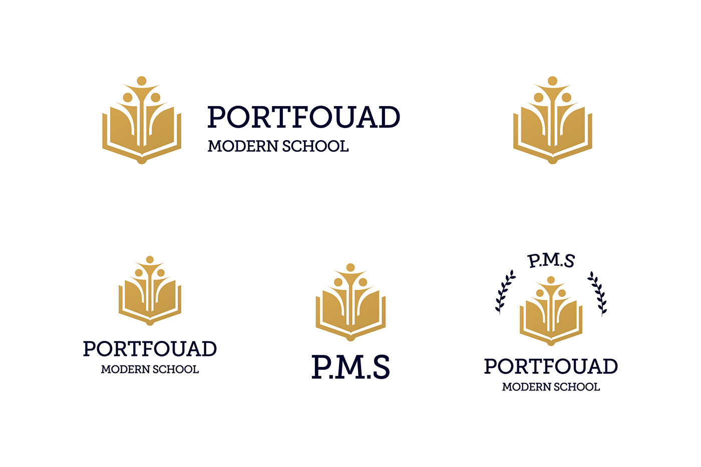 blue brand identity branding  corporate Education gold identity logo modern school