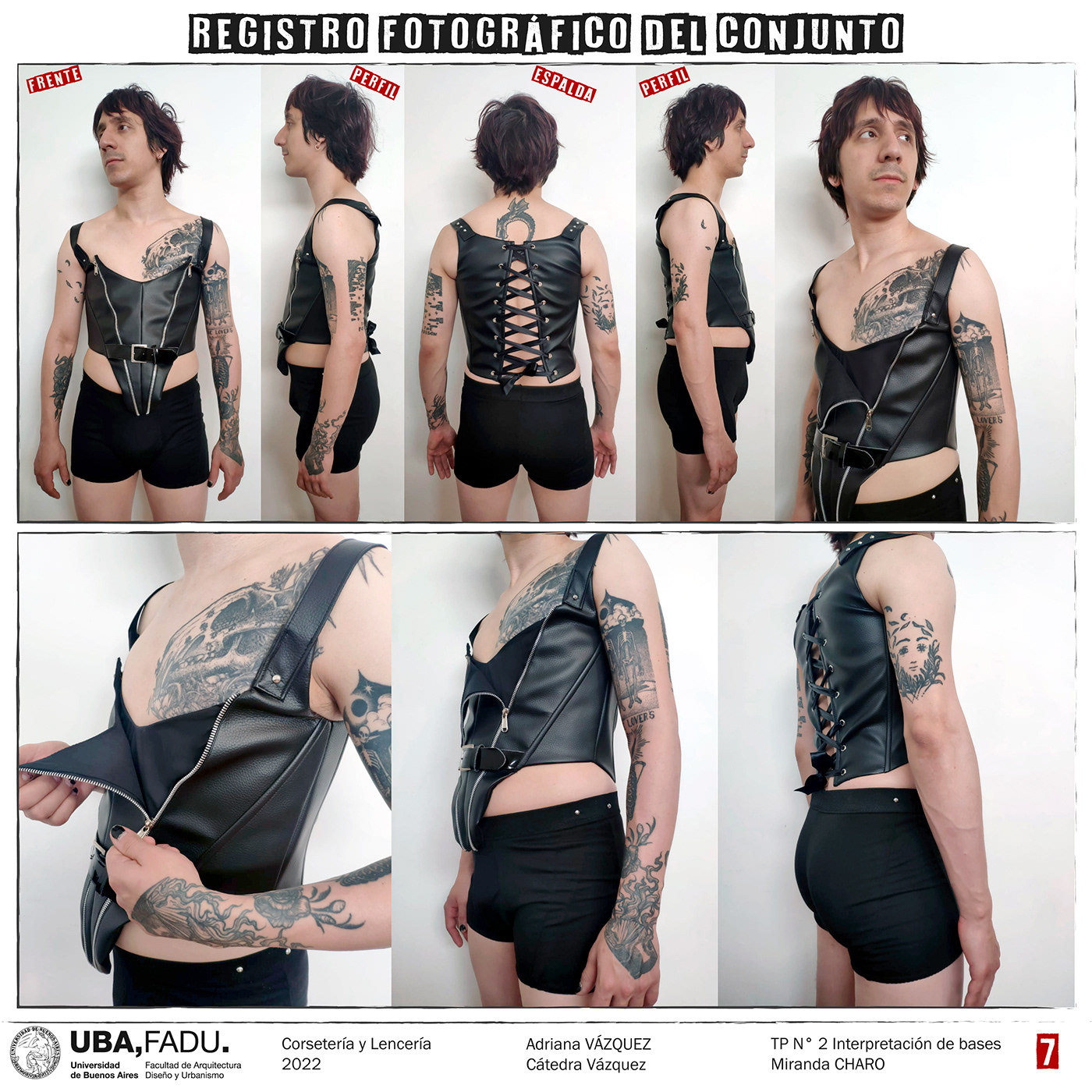 Corsetería Cuero sintético diseño fadu indumentaria lenceria lingerie uba underwear vazquez