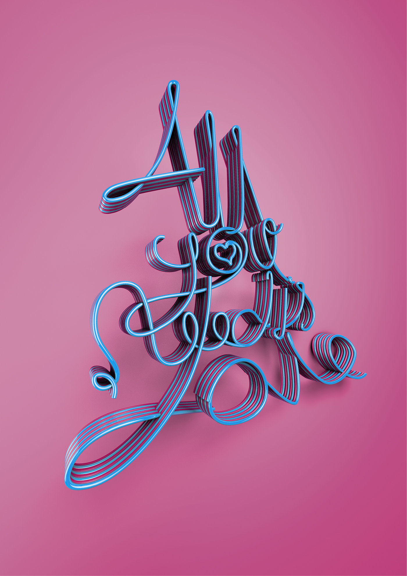Love type letters flowing text Beatles hand written colour