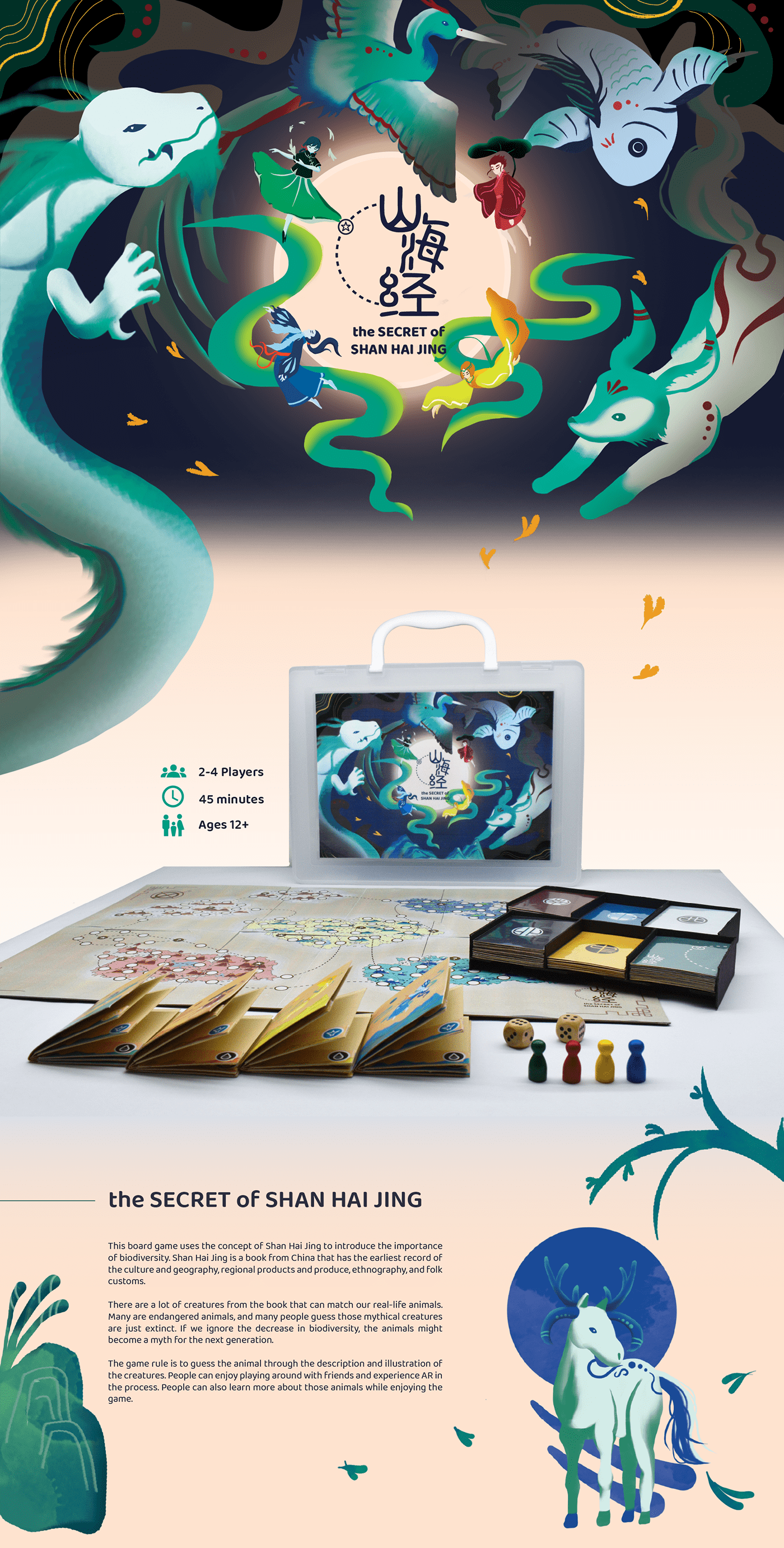 3D animation  augmented reality board game card Character design  design UI/UX chinese shanhaijing
