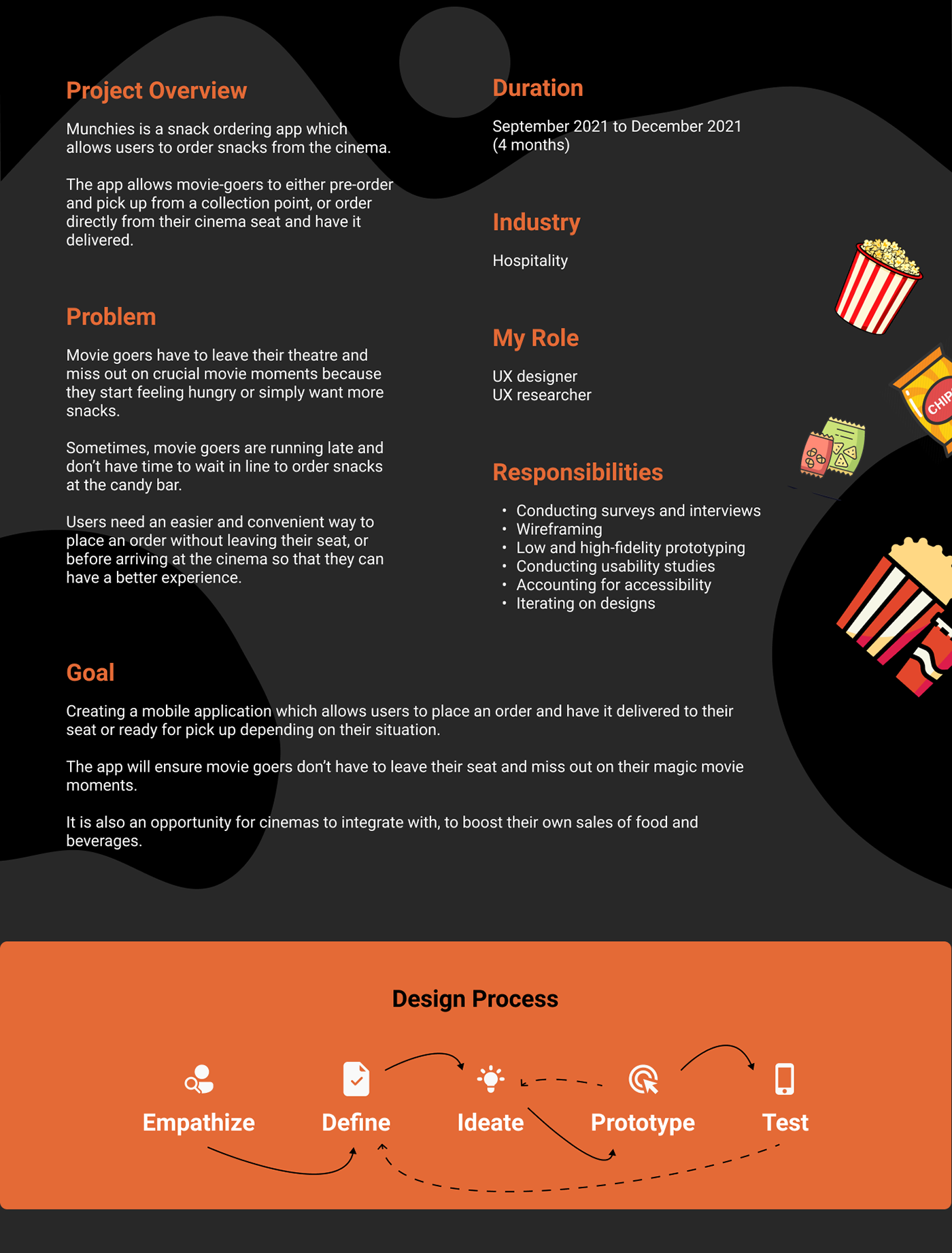 Case Study Figma Mobile app movie snack Snack Ordering Theater user experience ux UX Case Study UX design ux/ui