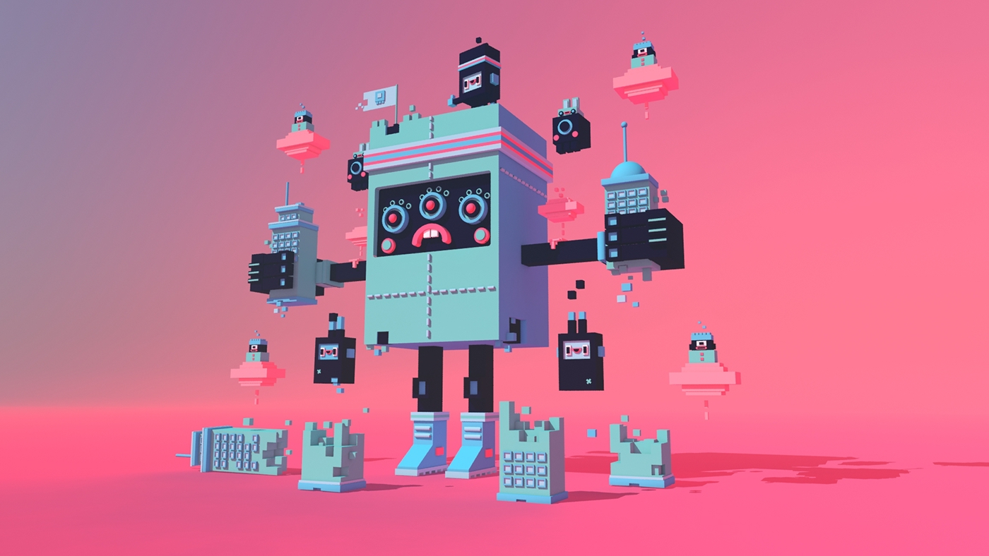3dsmax gameart shapes simple color robots Nature yema
