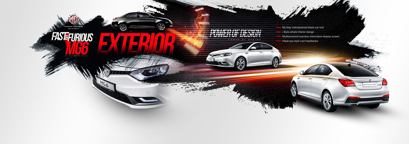 MG MG6 car brochure design creative art sketch fast and furious manipulation roads arrows automotive  