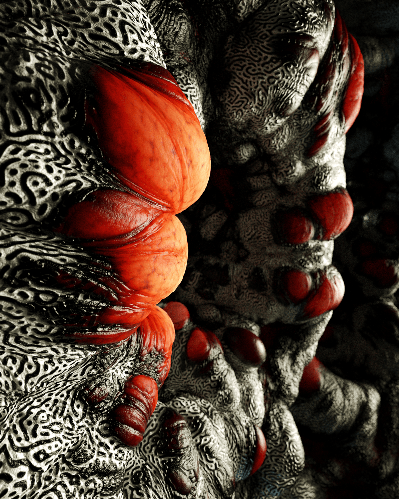 pupa larva abstract organic colors CGI 3D octane cinema4d