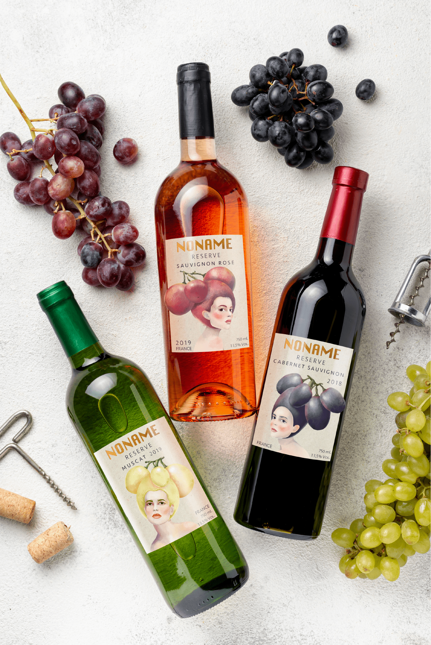 art brand branding  design ILLUSTRATION  Label Packaging Vini wine girl