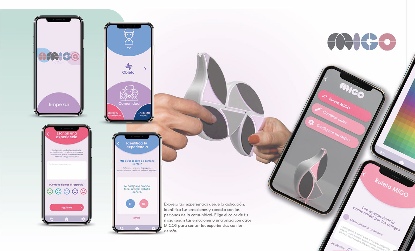 ux/ui bogota system Render visualization concept app weareable