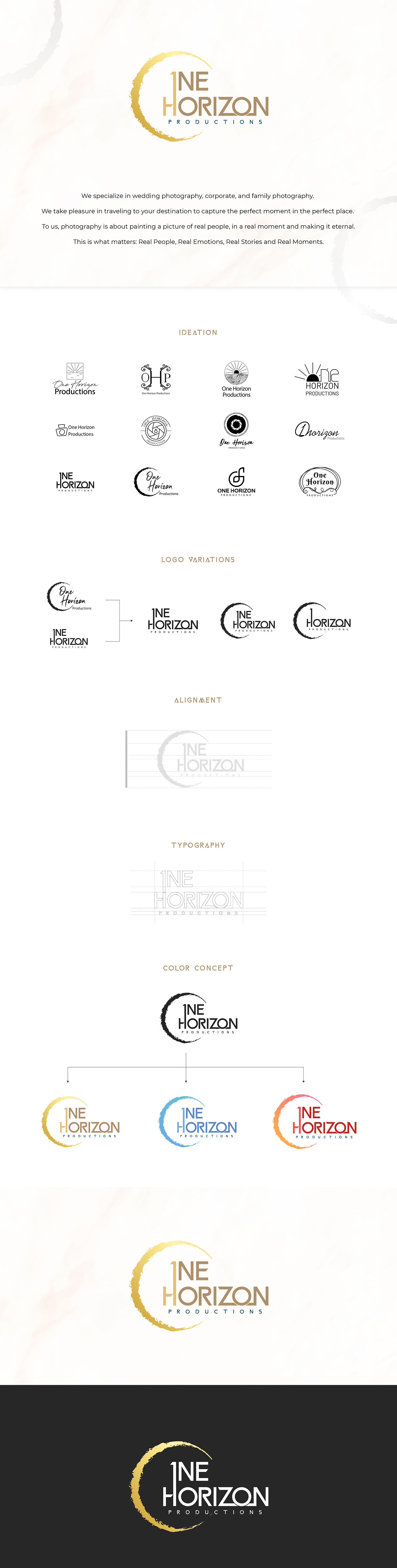 brand identity logo logo animation Logo Design One horizon productions
