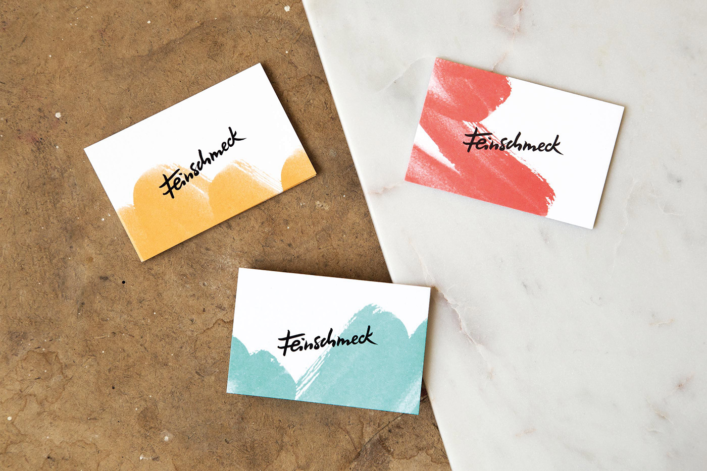 Soup Handlettering Web Responsive Business Cards folder natural Colourful  strokes paint