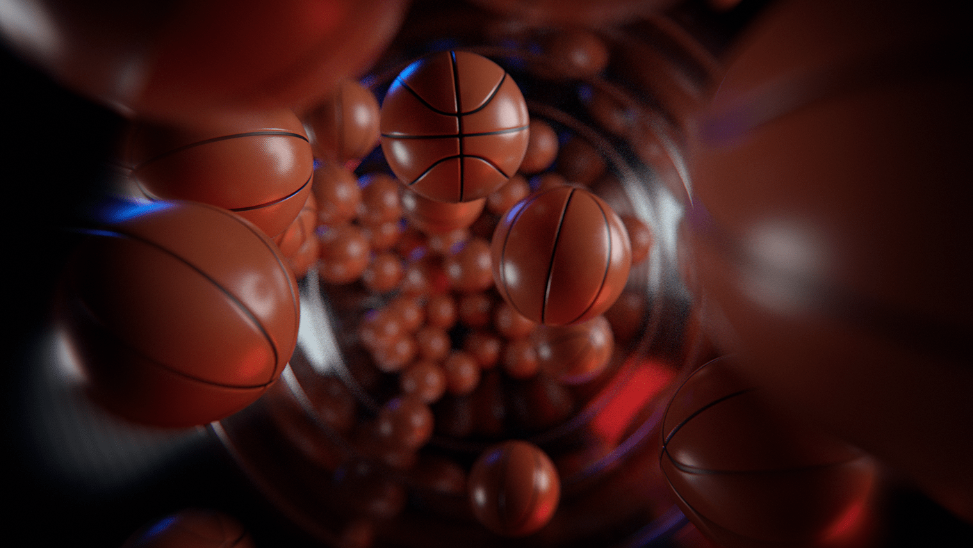 3D basketball glass graphics hoops Lakers NBA particles shiny sports