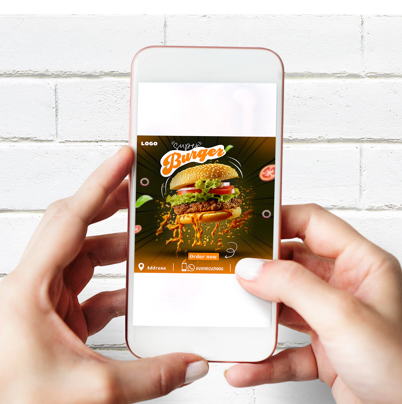 Food  burger socialmedia design yummy delicious restaurant Social media post design