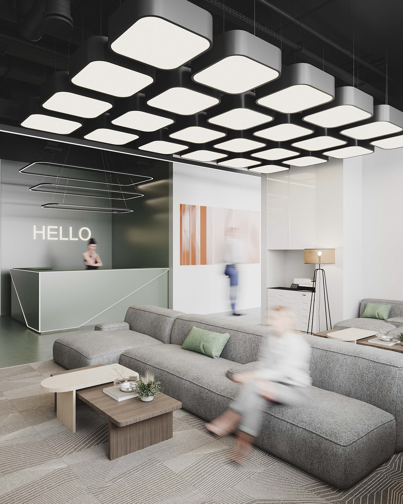 3ds max architecture artwork corona render  interior design  modern Office photoshop Render visualization