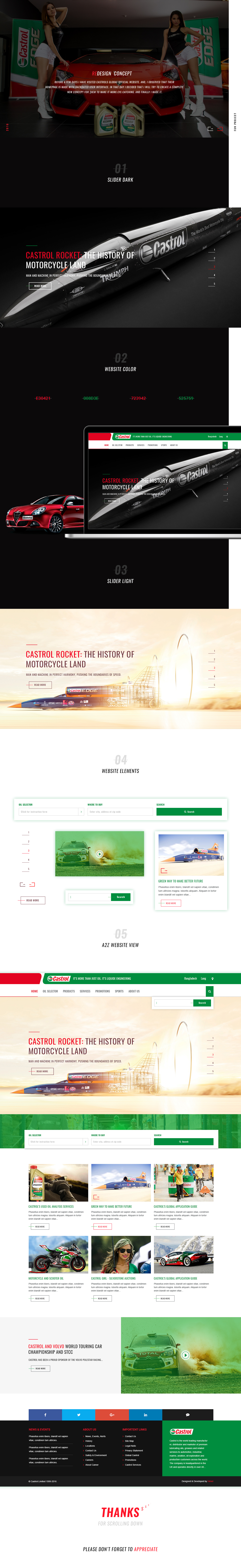 redesign Castrol concept ux design designer minimal website redesign UI company website