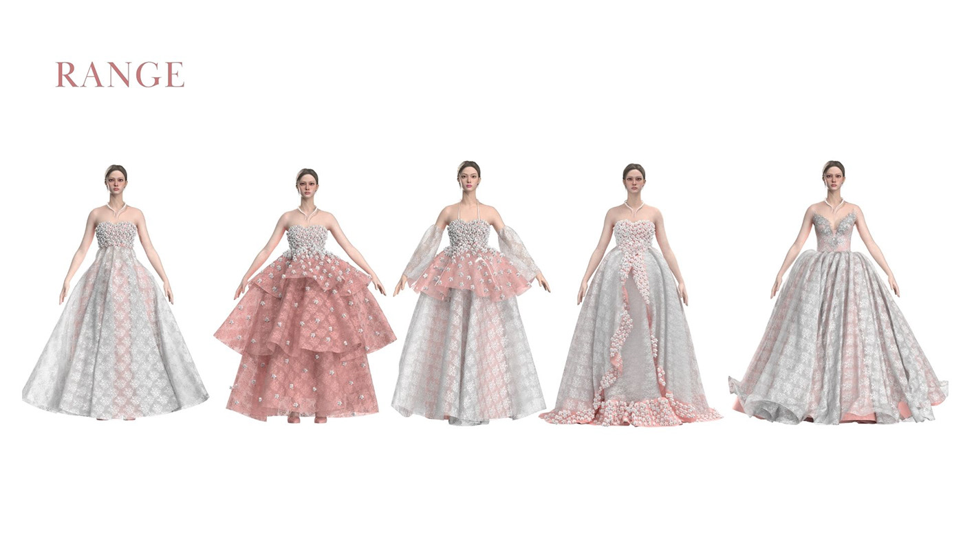 Clo3d digital fashion 3d design ILLUSTRATION  Fashion  moodboard gown desinger concept womenswear