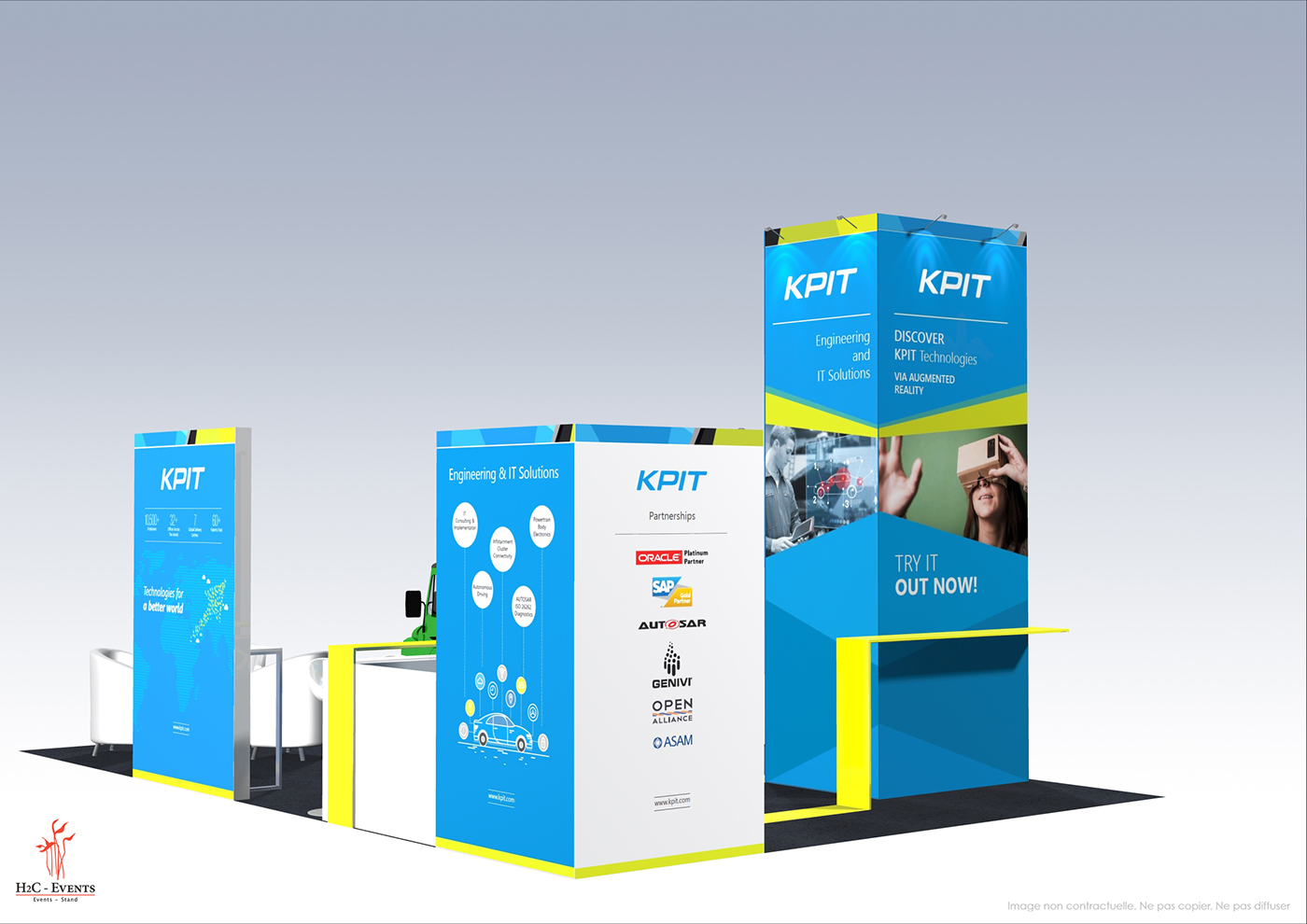mondial de l'auto KPIT booth stand exhibition Stand car