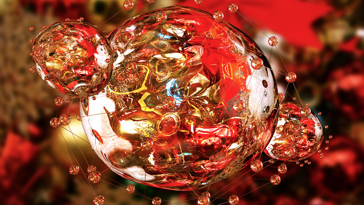 happy new year Christmas wallpaper Bacground Abstract Render 