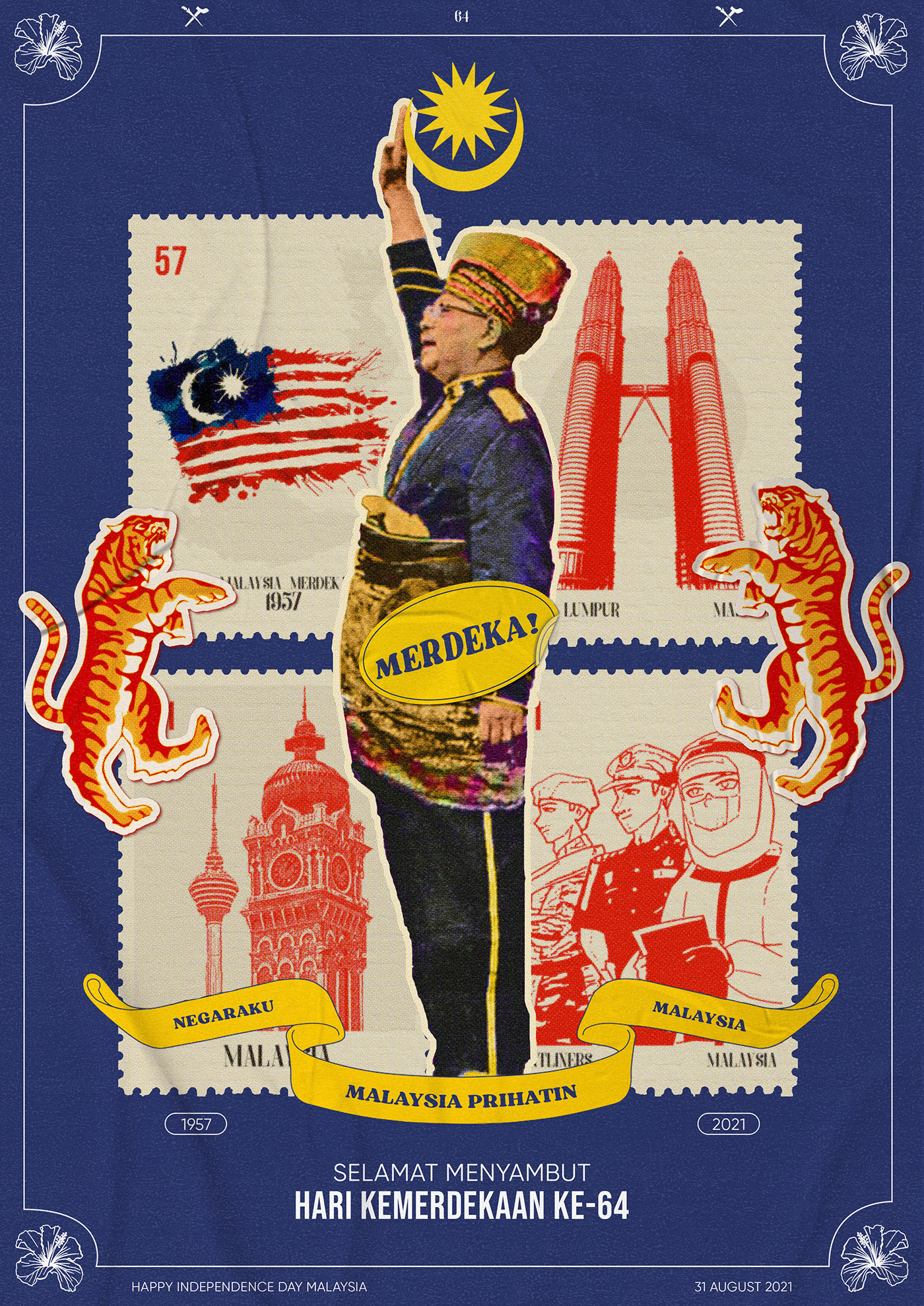 merdeka independence day malaysia poster Graphic Designer celebration festival ILLUSTRATION  Digital Art  kemerdekaan