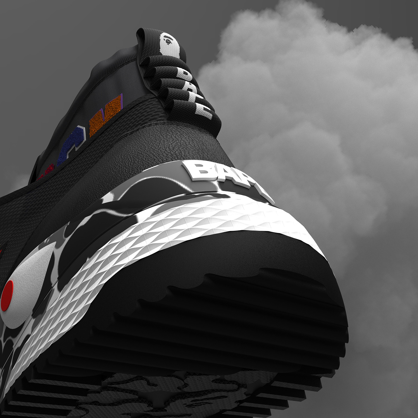 3D bape design Fashion  footwear keyshot Render shoes sneakers substance