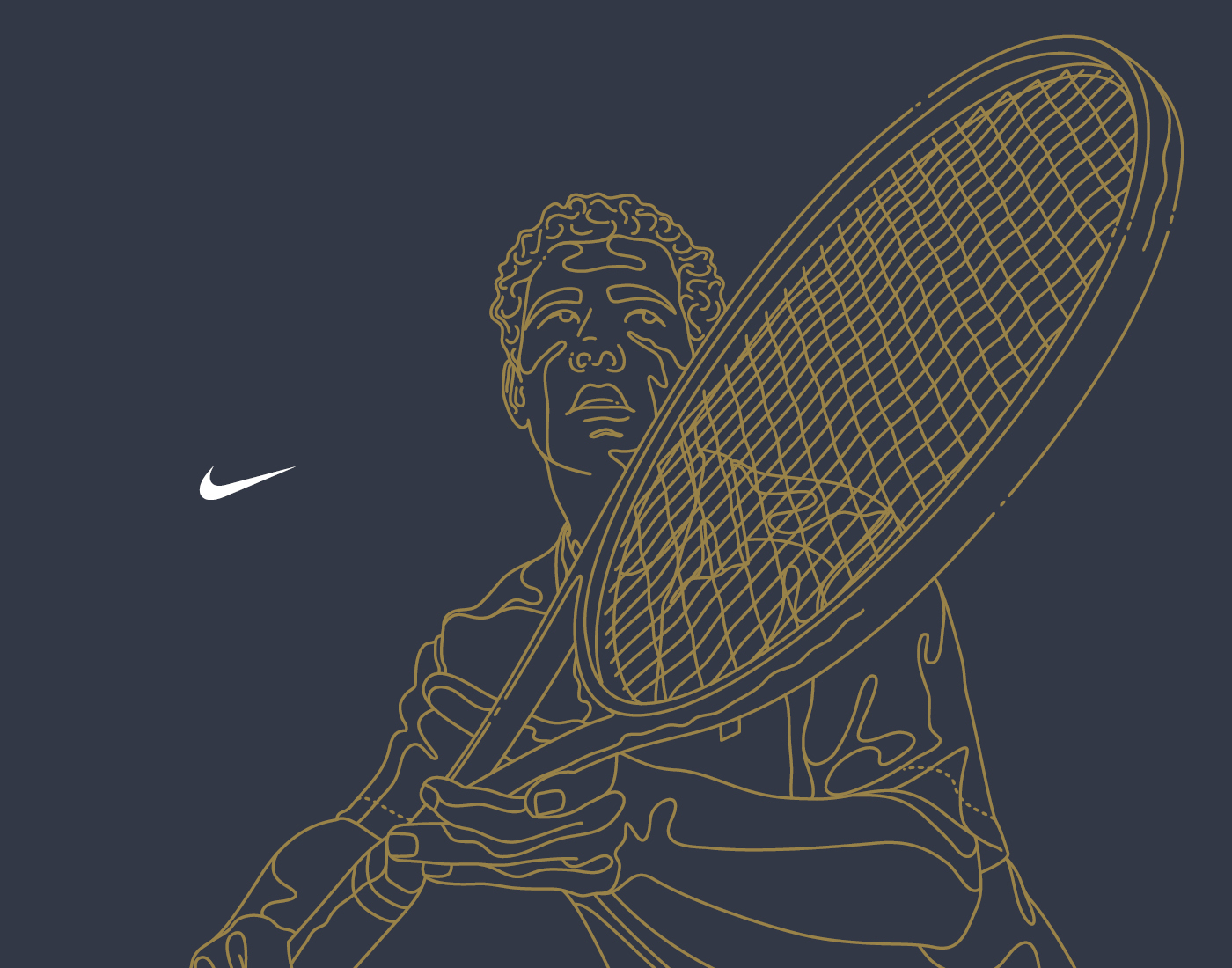 Nike illustratie grafisch ontwerp Sport Casual Retail visusal merchandising product illustrations sport lijntekening