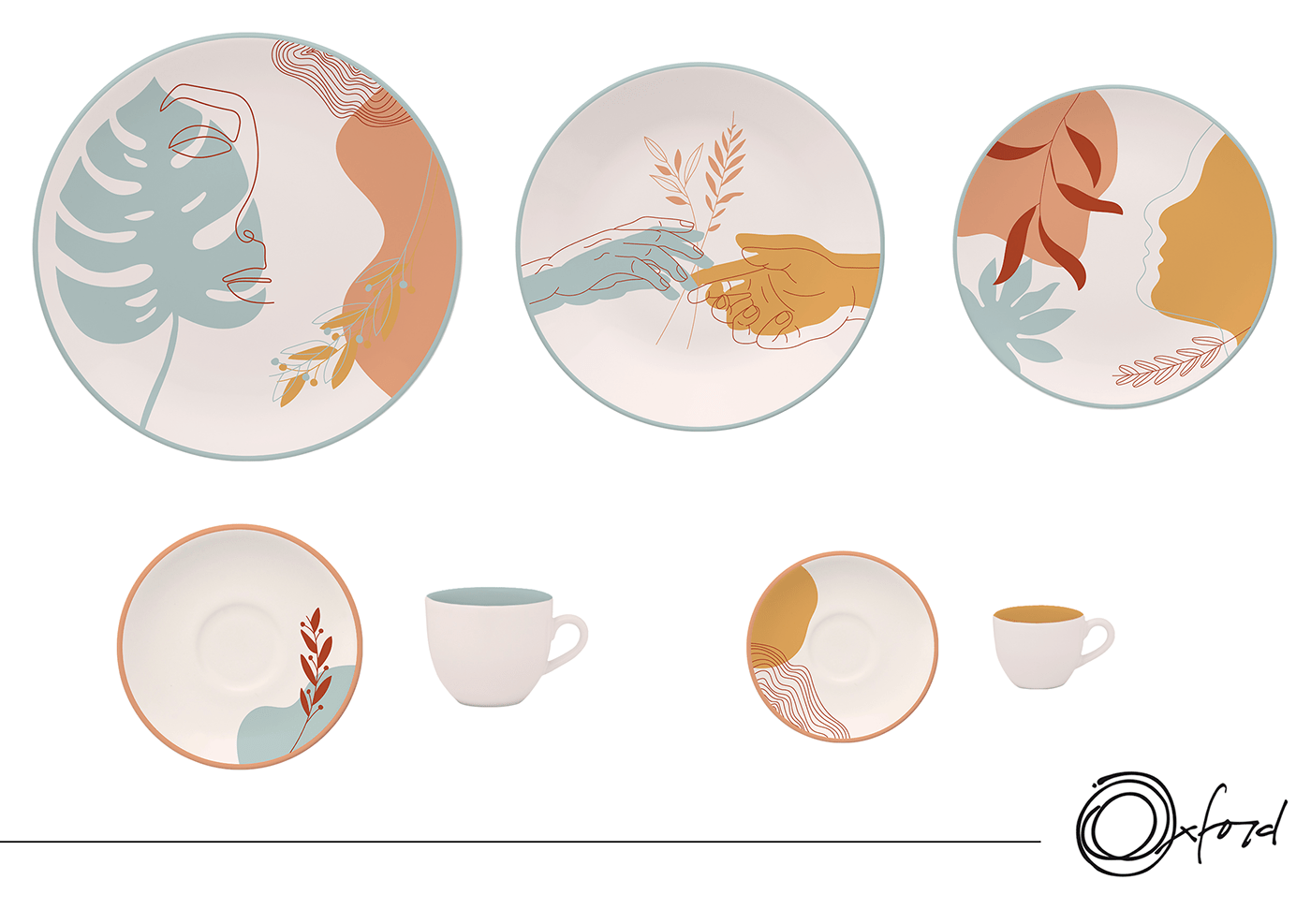 abstrato ceramic ceramica design ILLUSTRATION  Ilustração Nature natureza plates prato