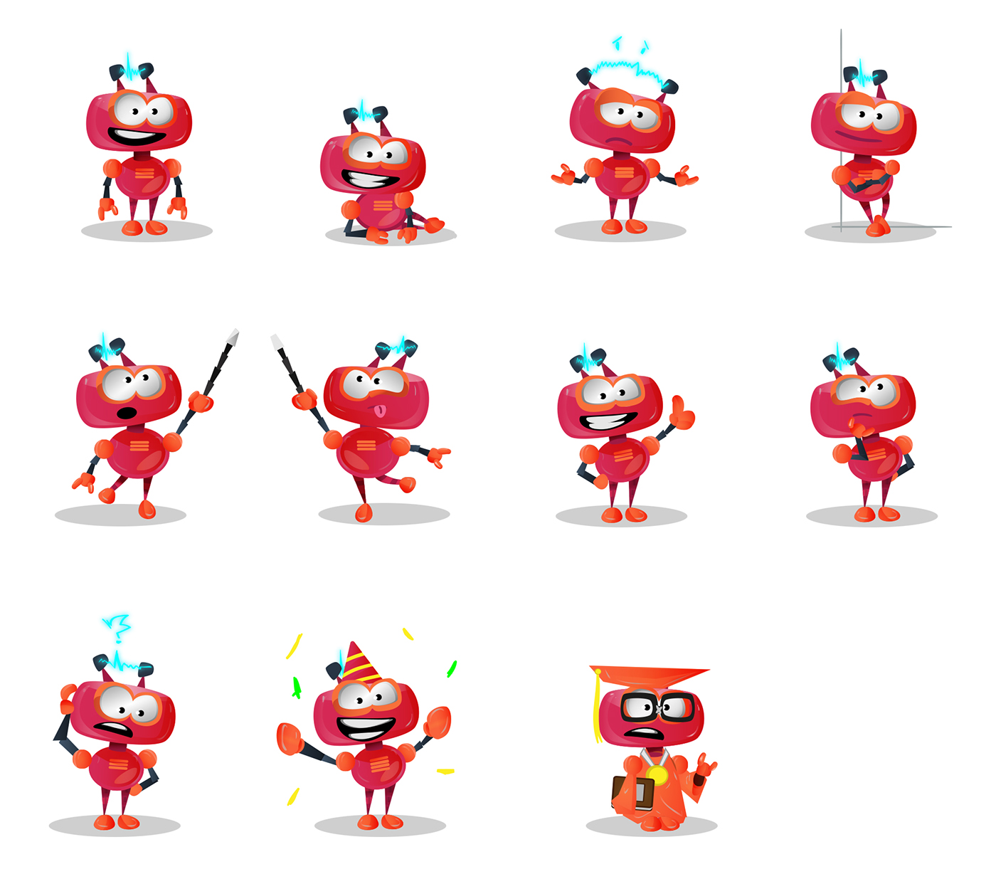 Mascot Character design  cartoon animation  flat animation 2D Animation Fun