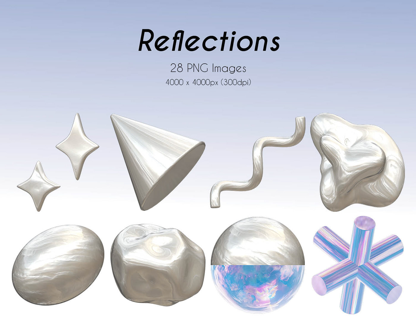 3D Render 3D object iridescent pearl Digital Art  ILLUSTRATION 