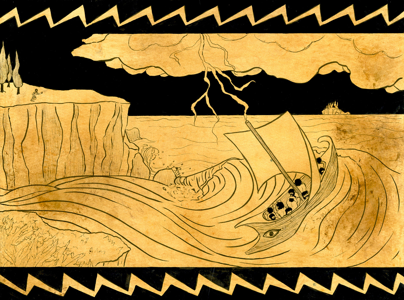 odyssey Homer ILLUSTRATION  narrative Book Arts handmade handmade book watercolor greek mythology