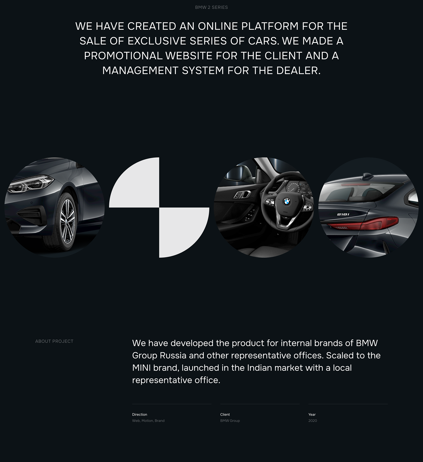 3D BMW car Custom design promo UI ux web site