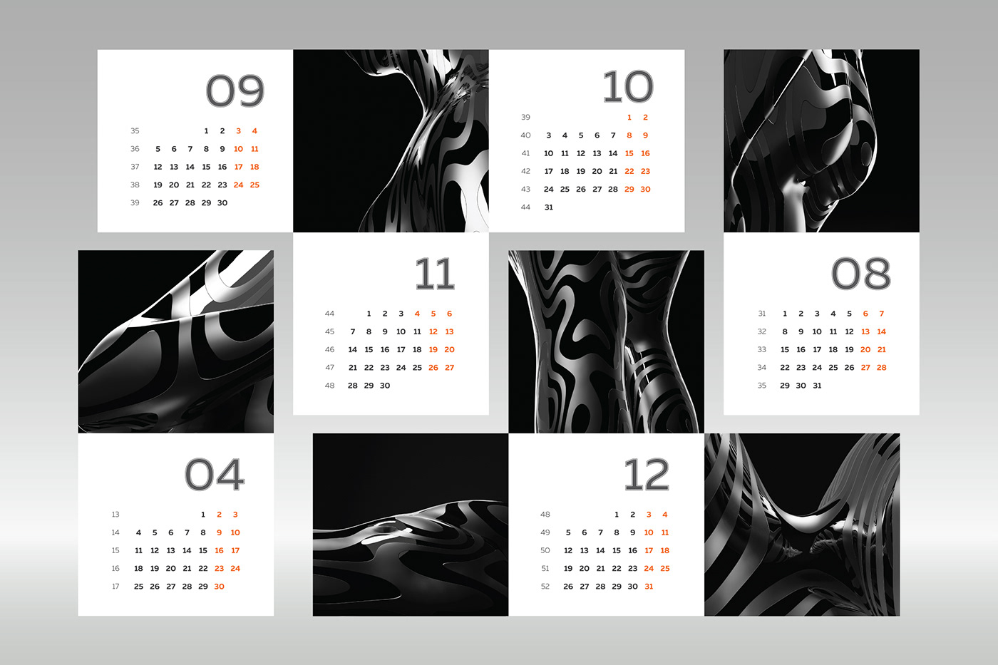 Calendar design by Dydykin Studio