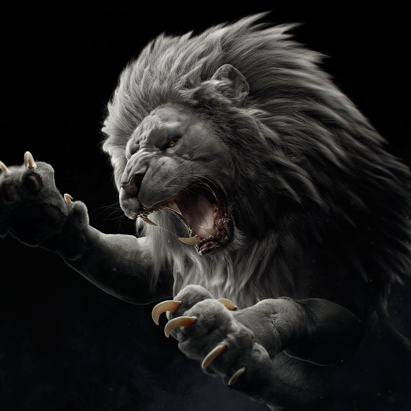 lion Fur modeling animal king rendering textures key visual power