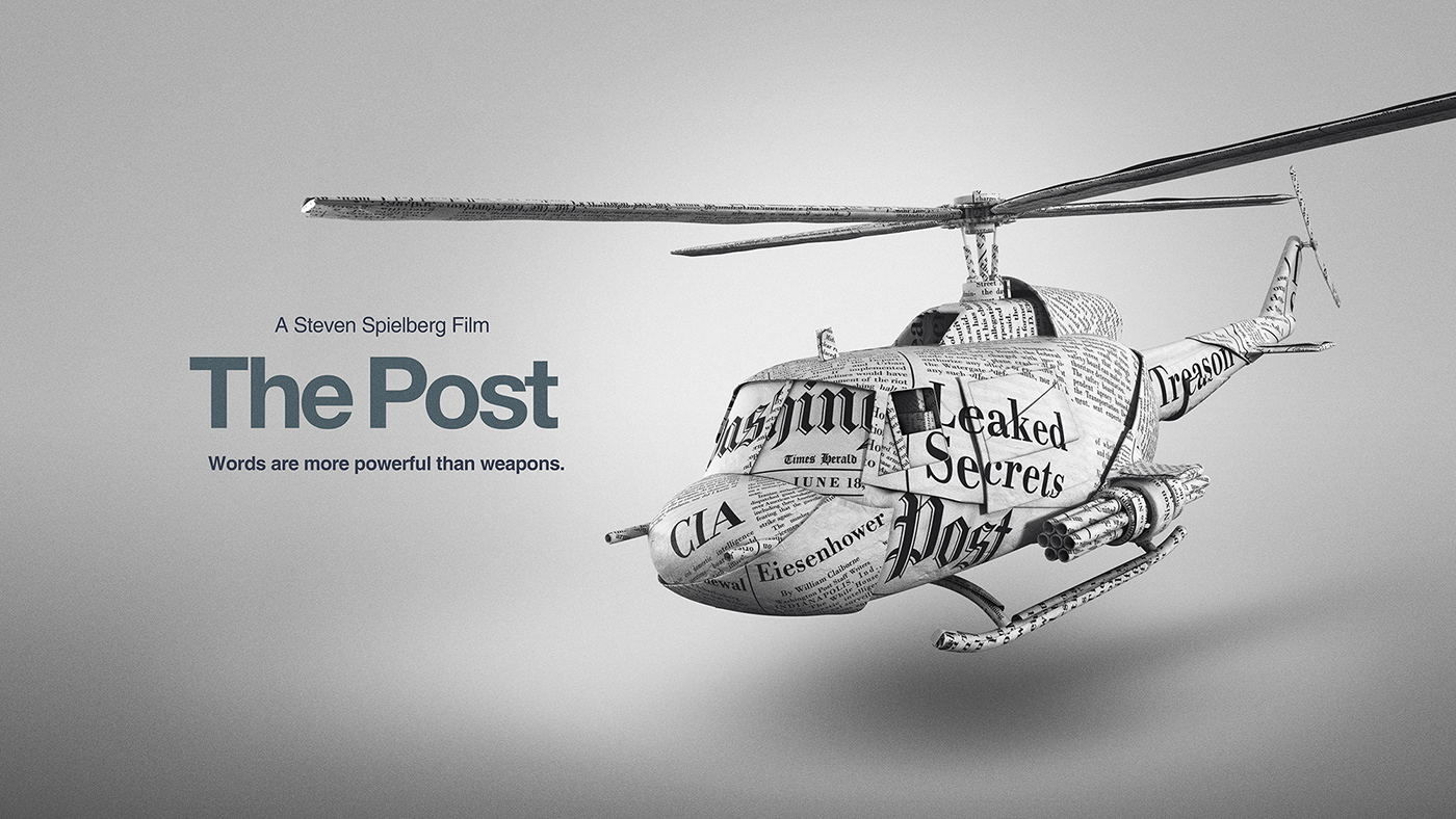 The post FOX newspaper 3D Helmet tom hanks meryl streep helicopter grenade Tank