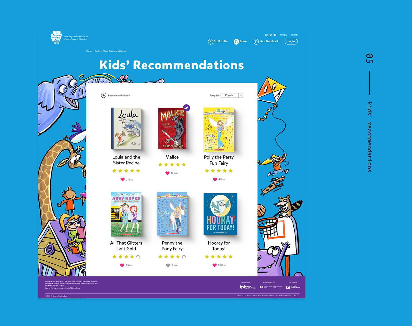 library Reading Club UI ux Website Case Study books kids personas User research
