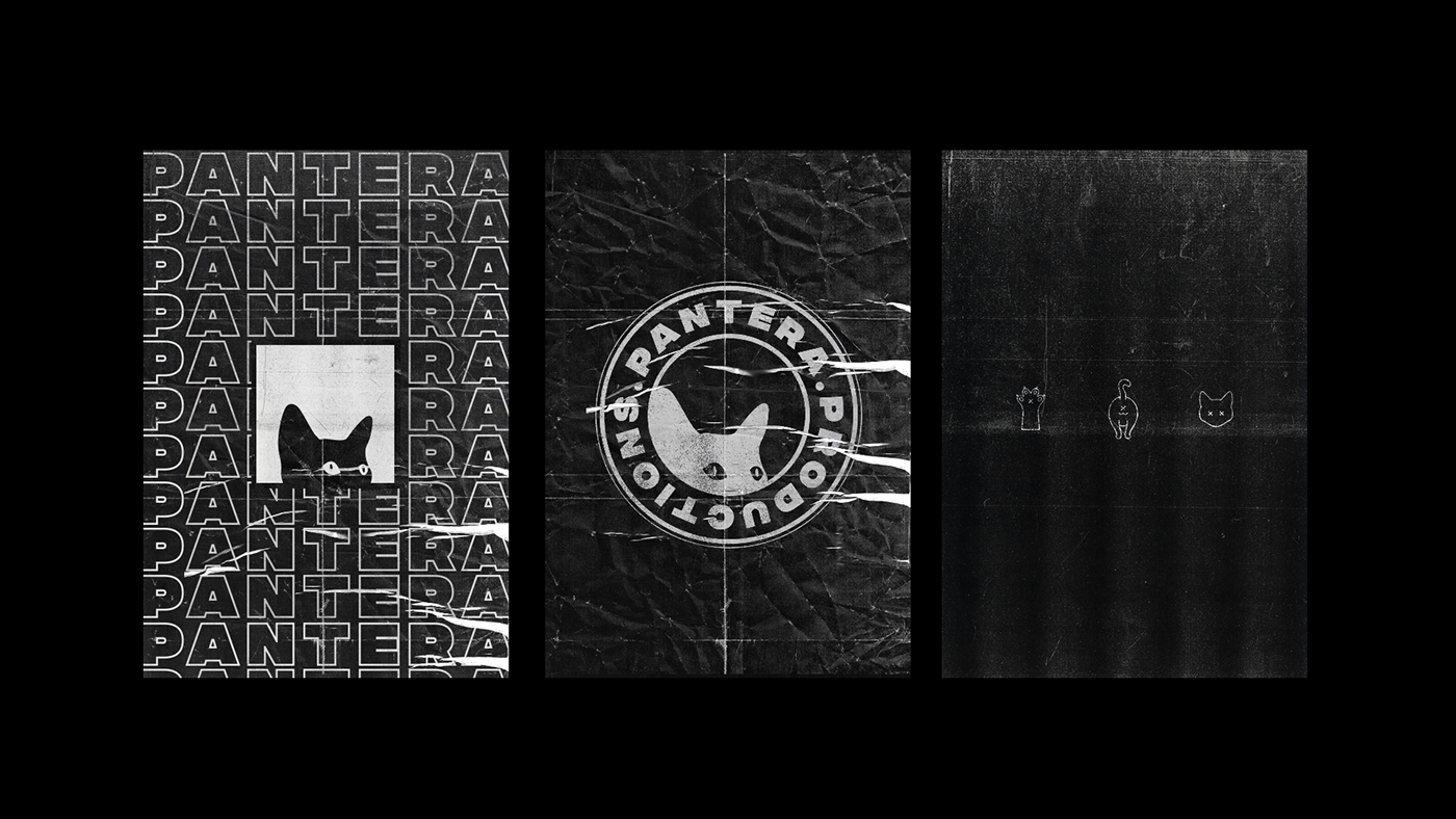 studio prod Production pantera texture branding  Black&white Cat black Glitch