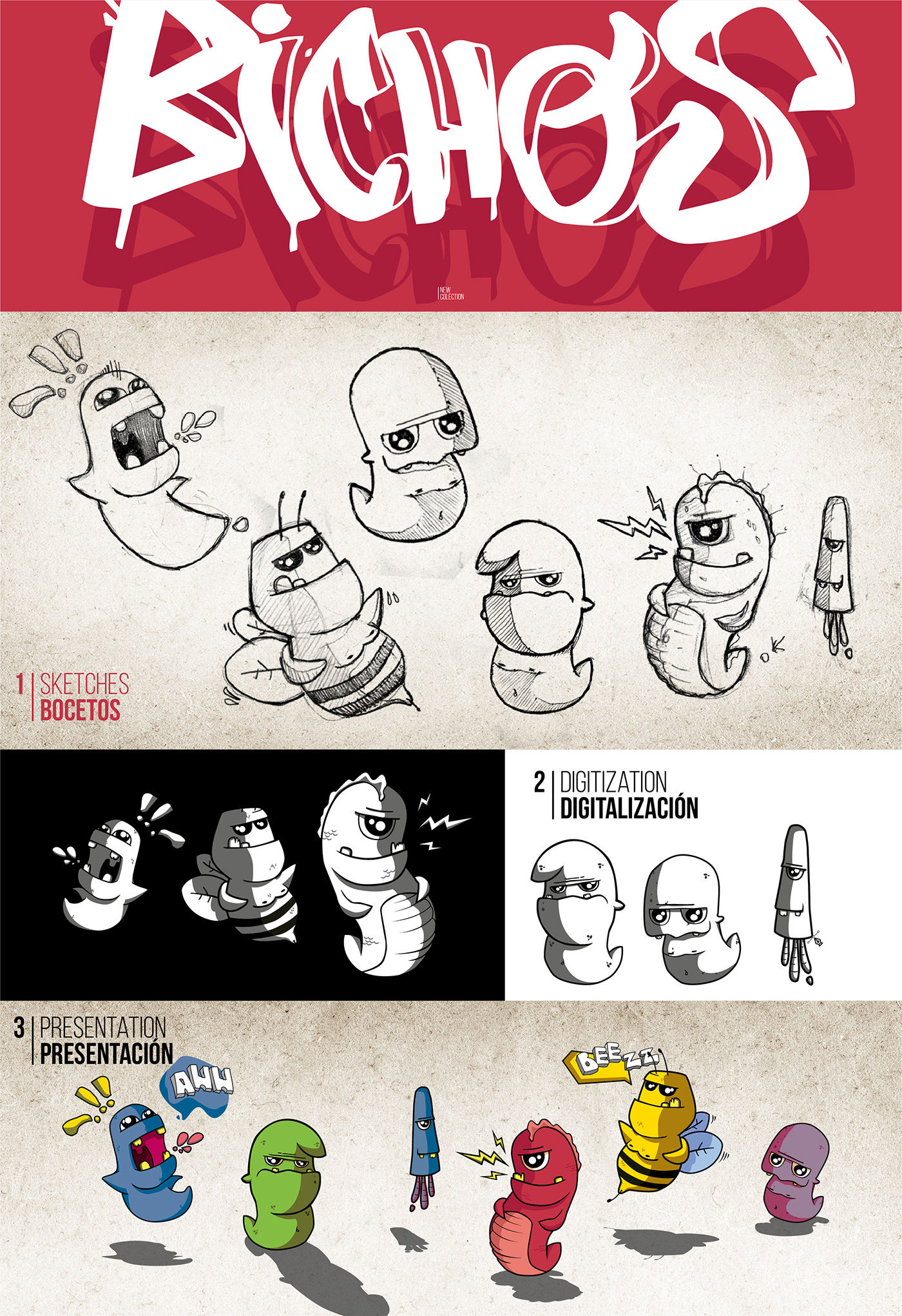 colores diseño de personajes forma Illustrator ilustracion personajes