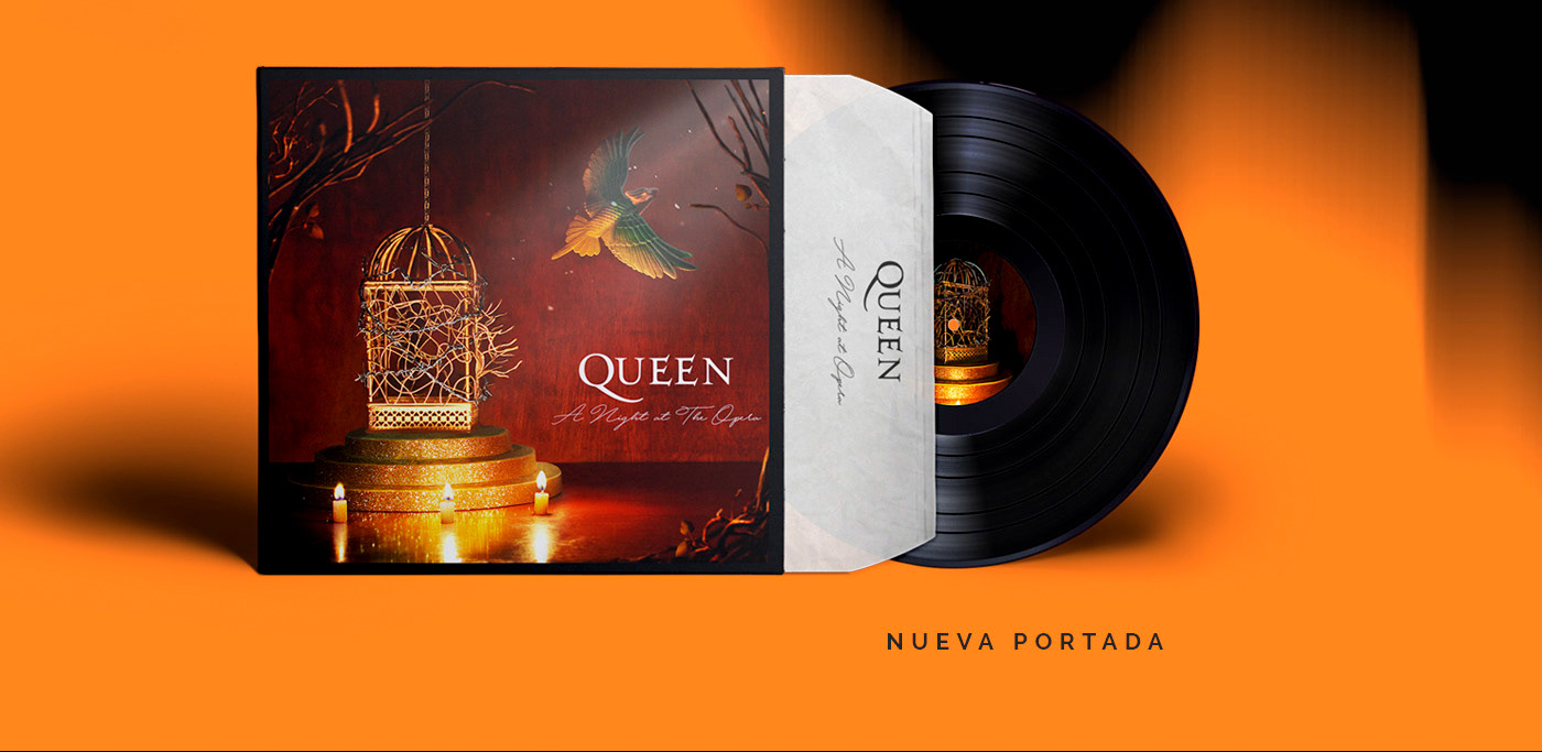queen bohemian rhapsody retouching  retoque Diorama Freddie Mercury rock libertad Portada vinil