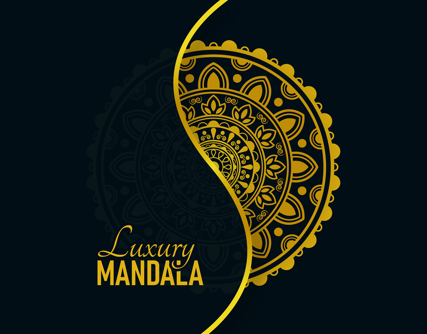 Mandala Drawing  Digital Art  vector ILLUSTRATION  background golden luxury арт