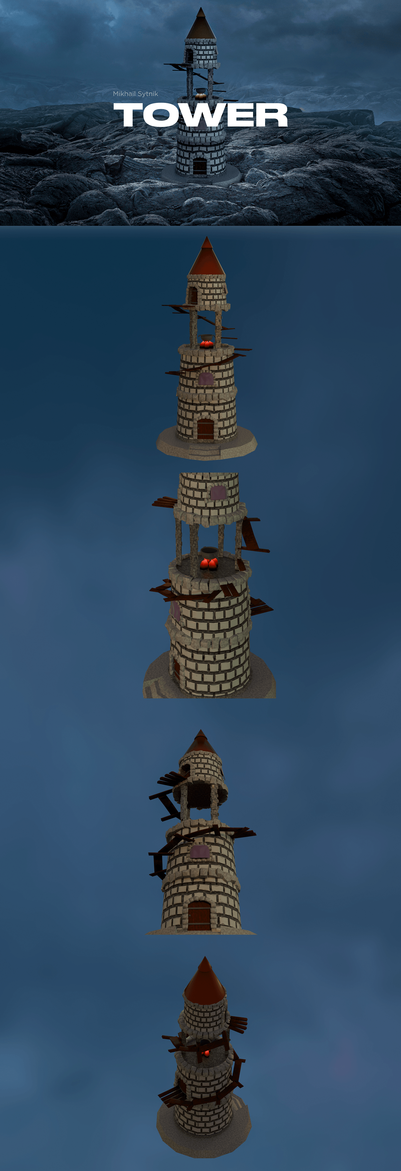 tower structure design medieval blender 3d modeling Render Magic   fantasy 3D