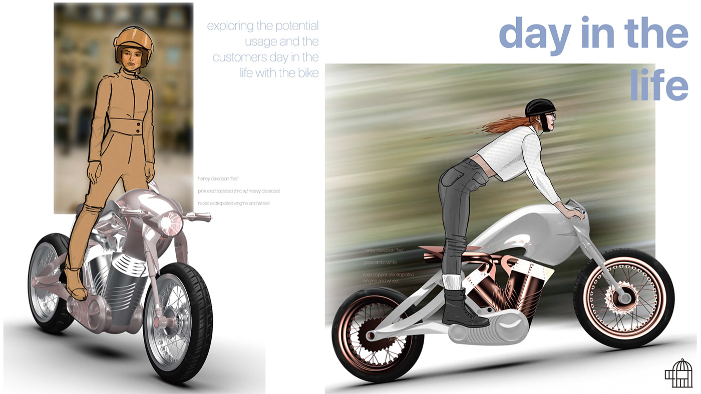 motorcycle Harley Davidson CCS Transportation Design millennials Student work