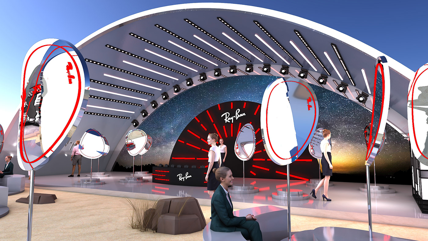 rayban Event Stage architecture Exhibition  Stand booth expo Magnetic Fields Festival Rayban event