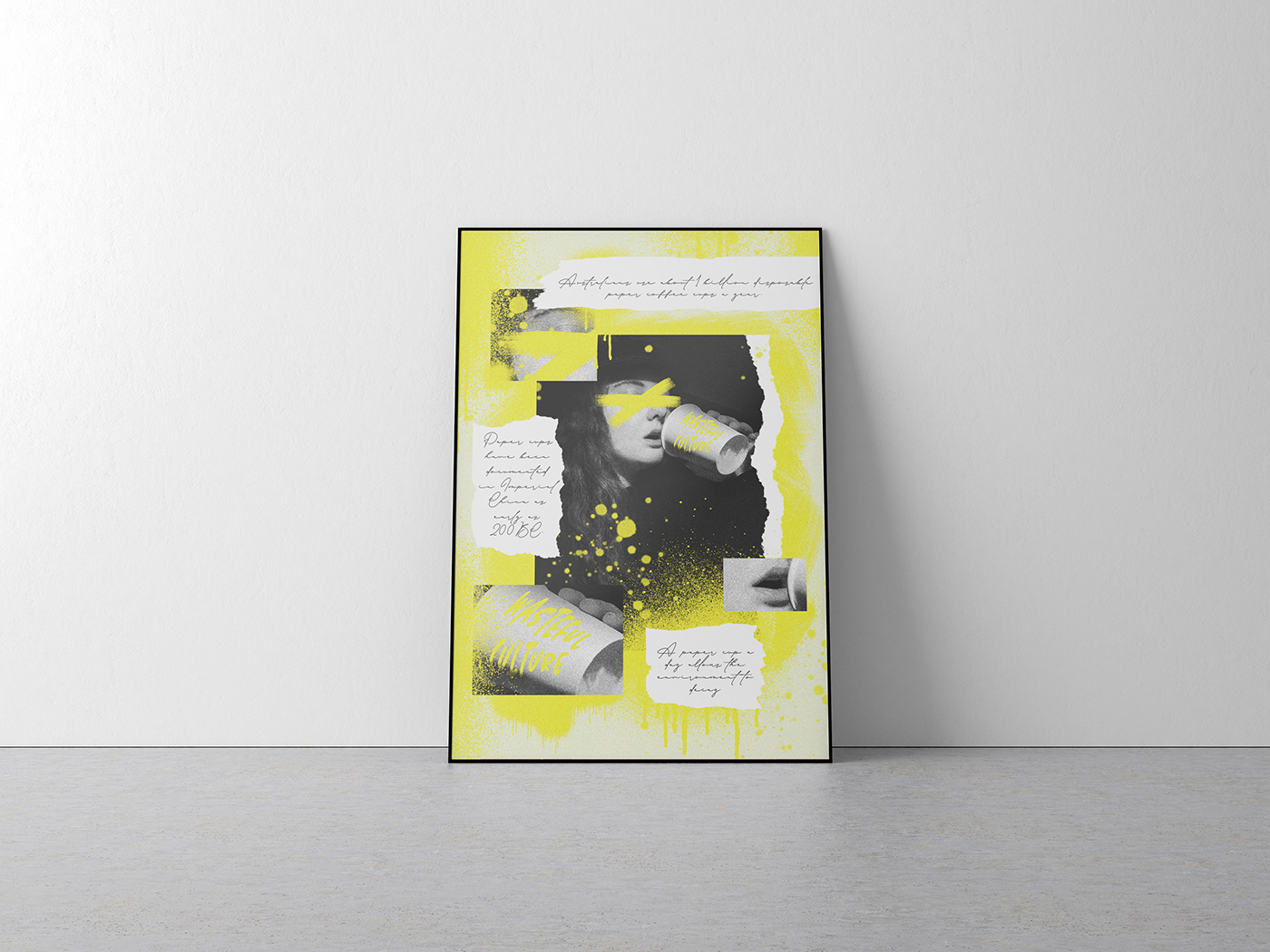 artwork graphicdesign papercup Photography  poster waste wastefulculture